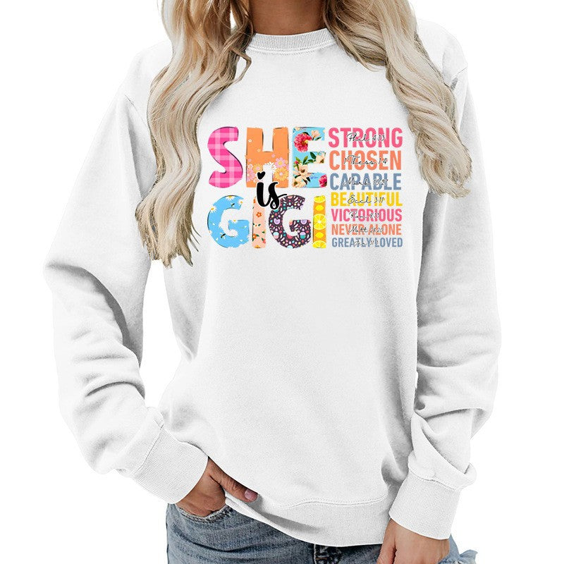 Kvinnors sweatshirt med inspirerande textdesign Mirla-Eva Jonsson