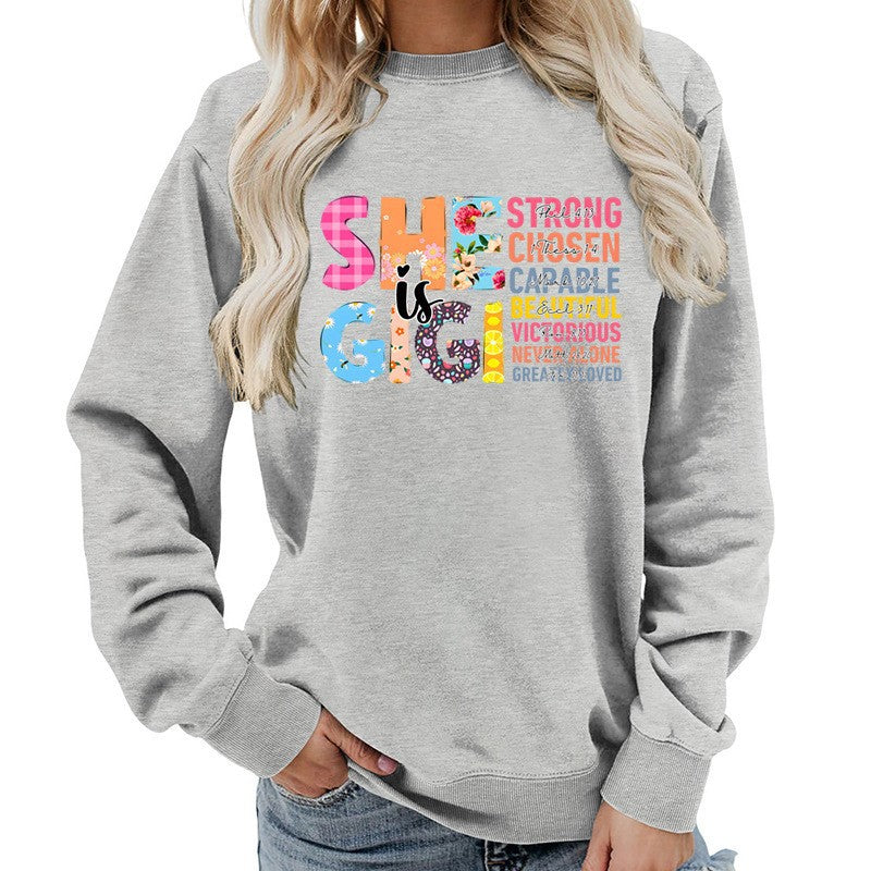 Kvinnors sweatshirt med inspirerande textdesign Mirla-Eva Jonsson