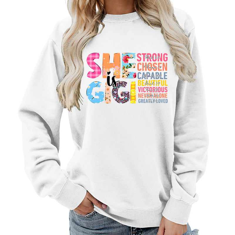 Kvinnors sweatshirt med inspirerande textdesign Mirla-Eva Jonsson
