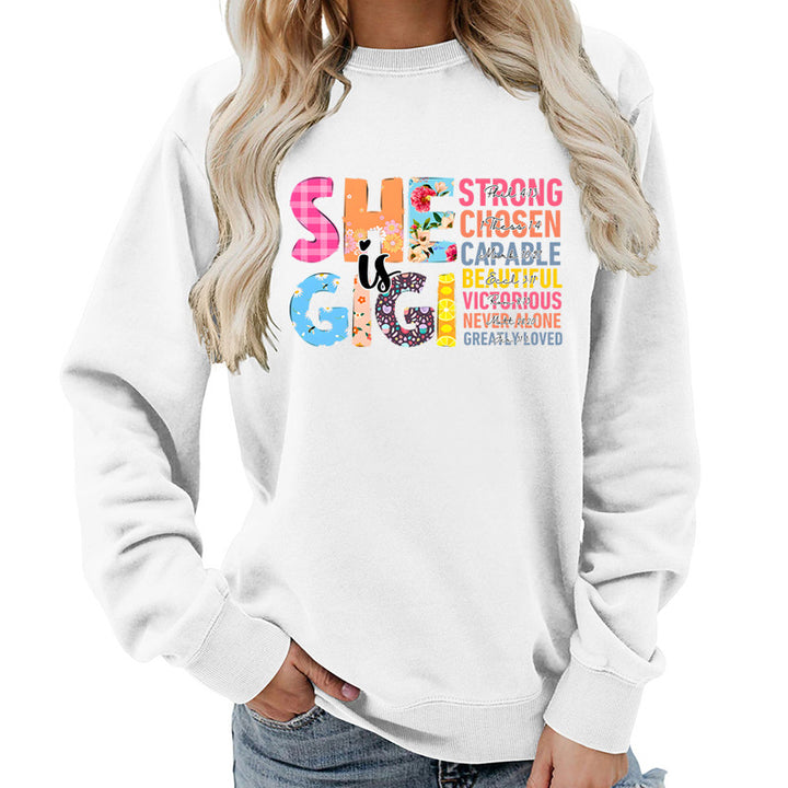 Kvinnors sweatshirt med inspirerande textdesign Mirla-Eva Jonsson