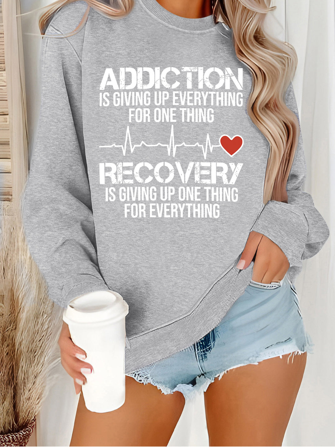 Kvinnors sweatshirt med inspirerande tryck och avslappnad passform Mirla-Eva Jonsson