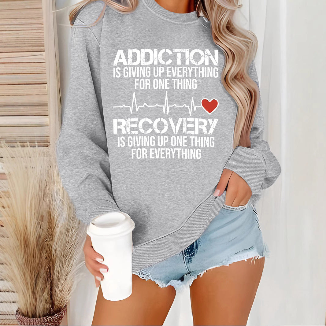 Kvinnors sweatshirt med inspirerande tryck och avslappnad passform Mirla-Eva Jonsson