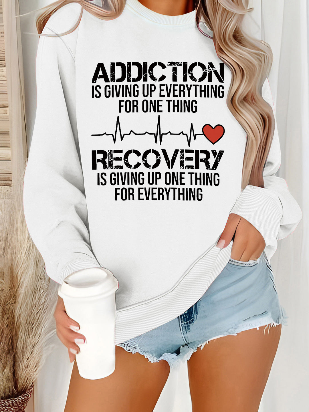 Kvinnors sweatshirt med inspirerande tryck och avslappnad passform Mirla-Eva Jonsson