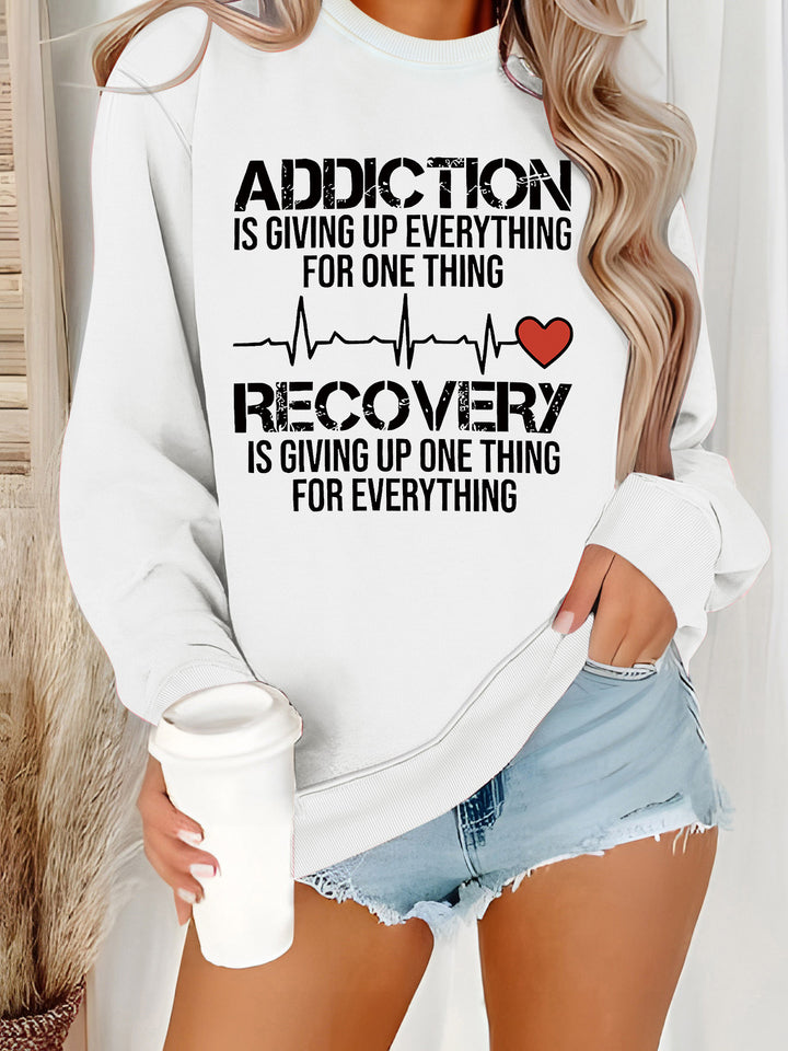 Kvinnors sweatshirt med inspirerande tryck och avslappnad passform Mirla-Eva Jonsson