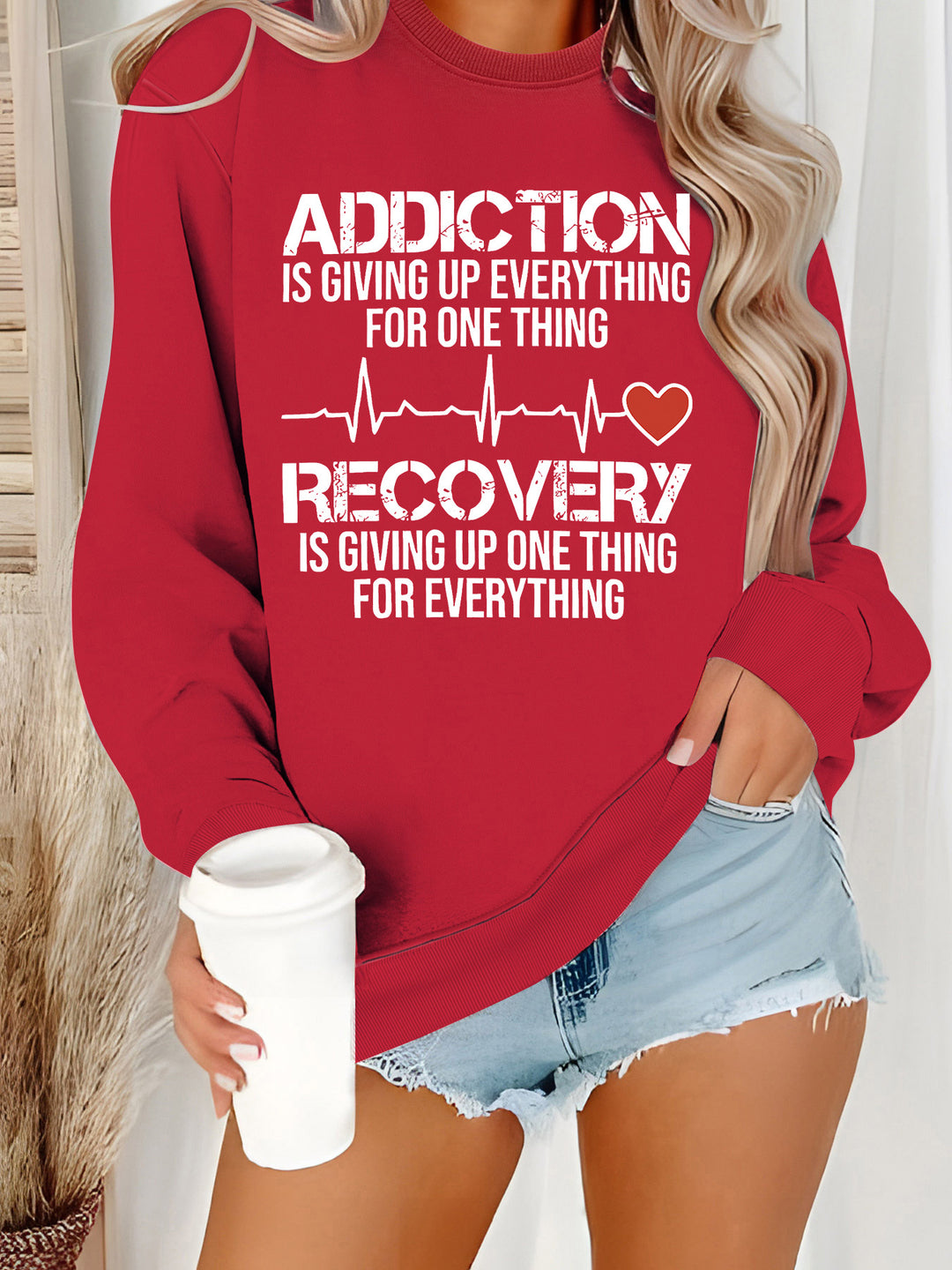 Kvinnors sweatshirt med inspirerande tryck och avslappnad passform Mirla-Eva Jonsson