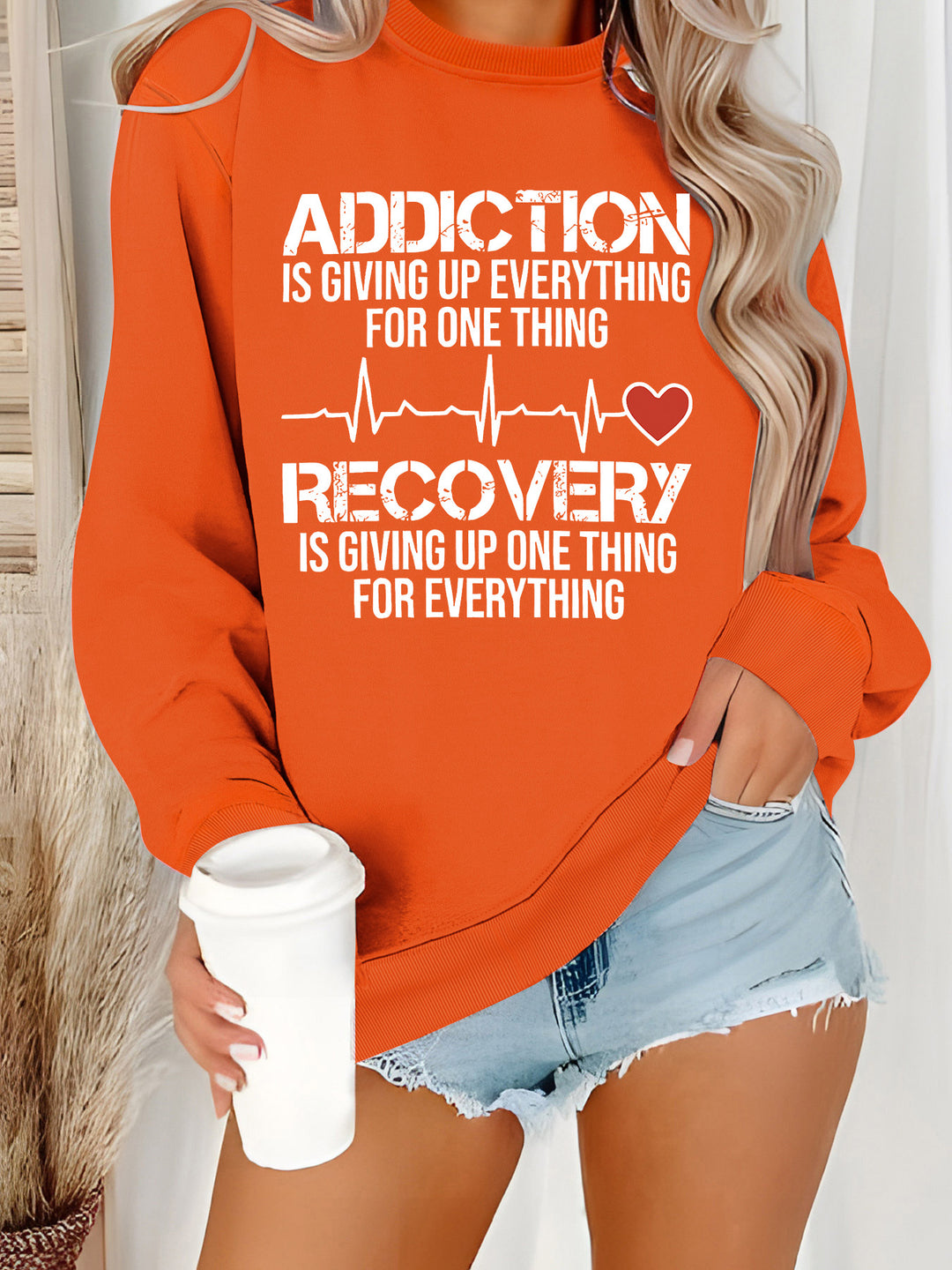 Kvinnors sweatshirt med inspirerande tryck och avslappnad passform Mirla-Eva Jonsson