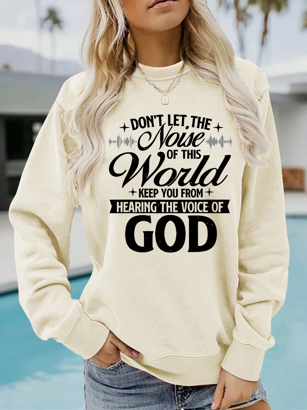 Kvinnors sweatshirt med inspirerande tryck och bekväm passform Mirla-Eva Jonsson