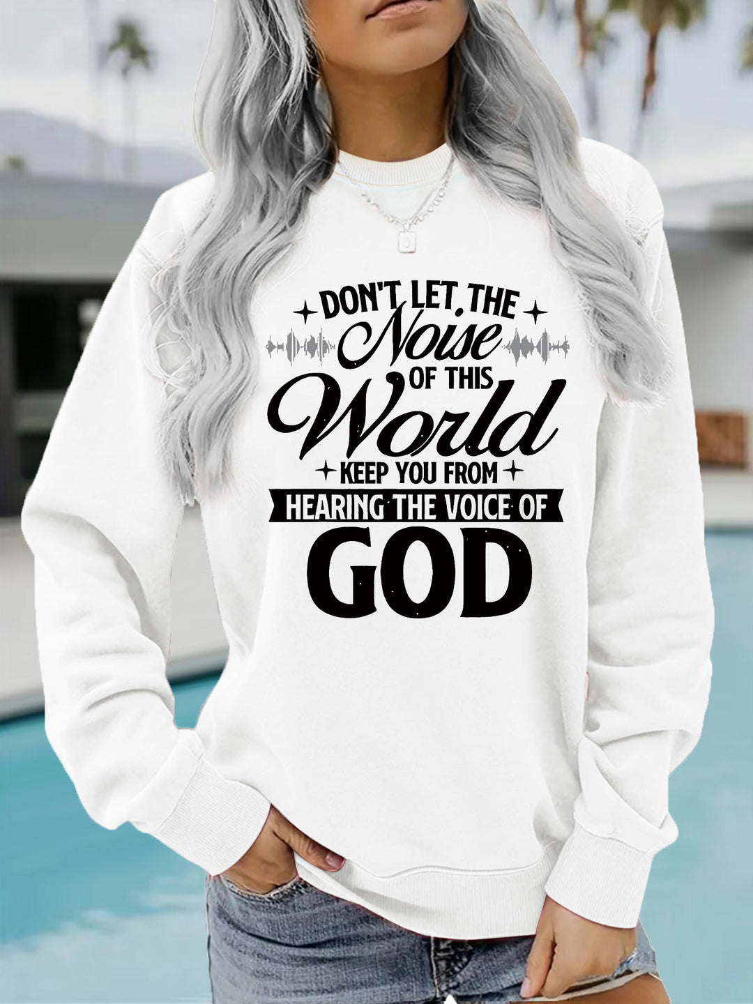 Kvinnors sweatshirt med inspirerande tryck och bekväm passform Mirla-Eva Jonsson