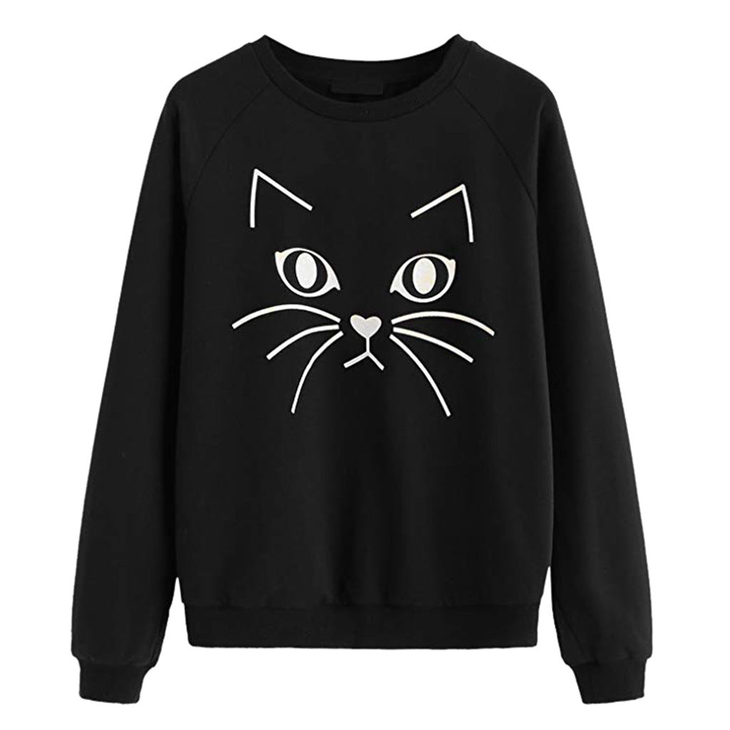 Kvinnors sweatshirt med kattmotiv Mirla-Eva Jonsson