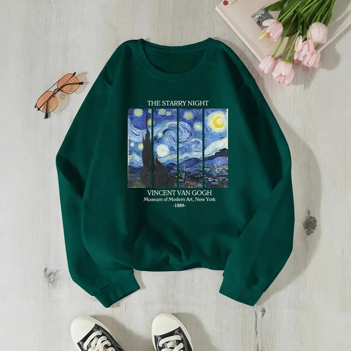 Kvinnors sweatshirt med klassiskt Van Gogh-konstmotiv Mirla-Eva Jonsson