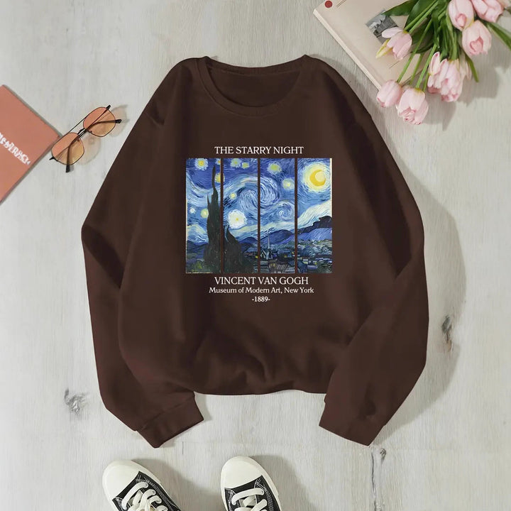 Kvinnors sweatshirt med klassiskt Van Gogh-konstmotiv Mirla-Eva Jonsson