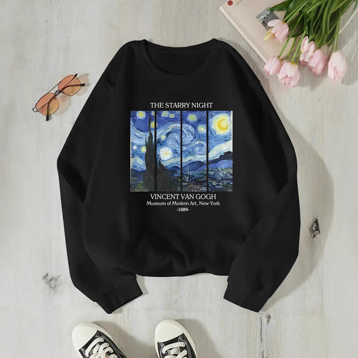 Kvinnors sweatshirt med klassiskt Van Gogh-konstmotiv Mirla-Eva Jonsson