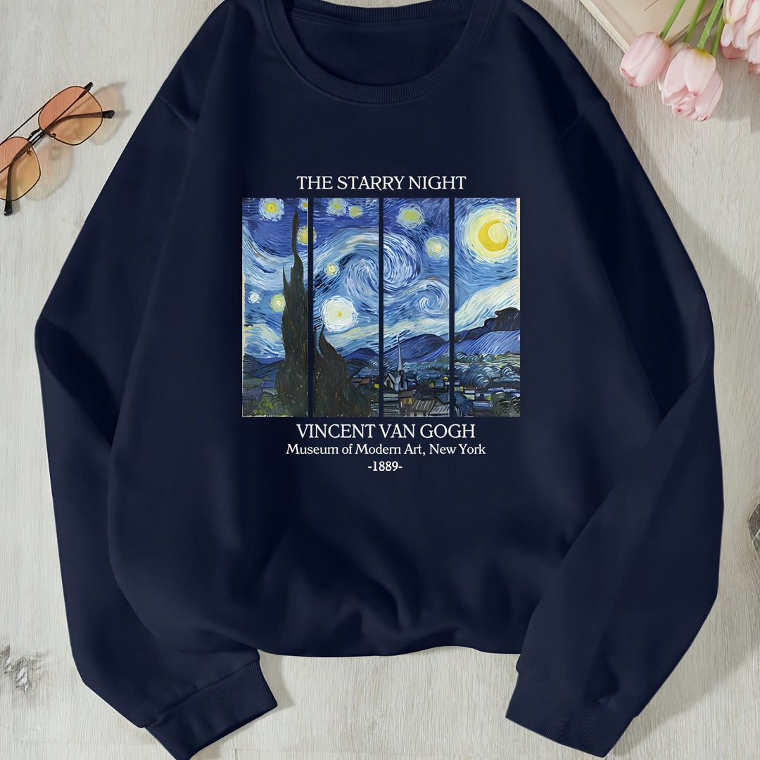 Kvinnors sweatshirt med klassiskt Van Gogh-konstmotiv Mirla-Eva Jonsson