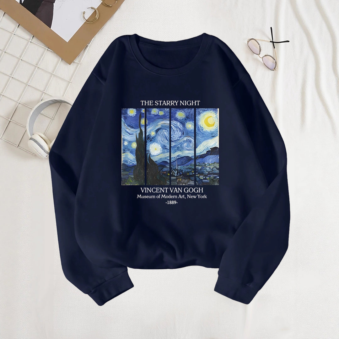 Kvinnors sweatshirt med klassiskt Van Gogh-konstmotiv Mirla-Eva Jonsson