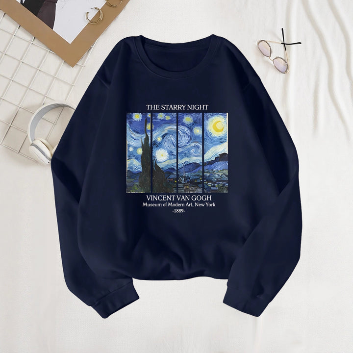 Kvinnors sweatshirt med klassiskt Van Gogh-konstmotiv Mirla-Eva Jonsson