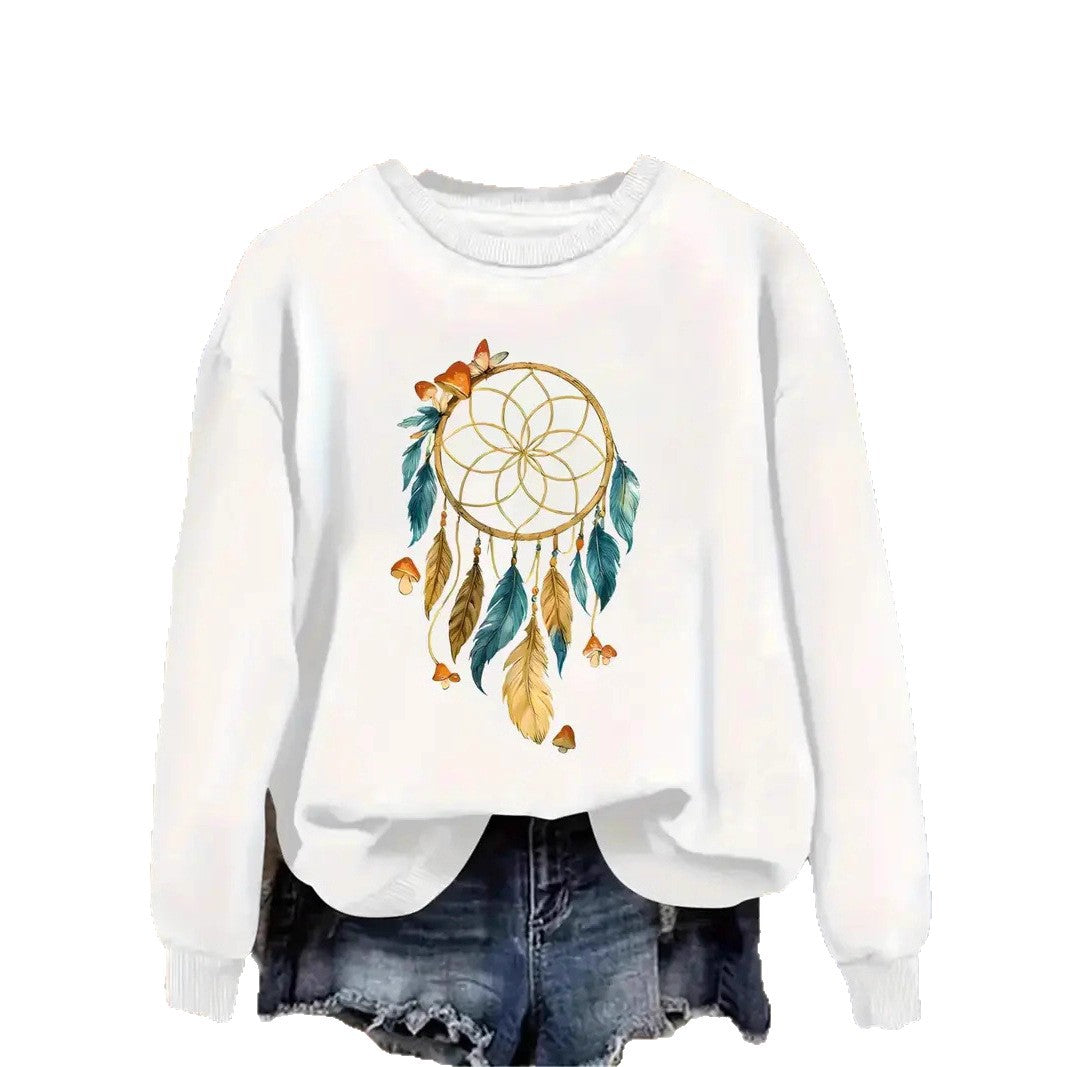 Kvinnors sweatshirt med konstnärlig drömfångare design Mirla-Eva Jonsson