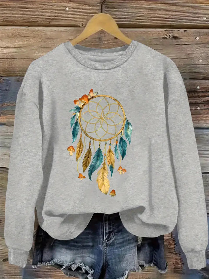 Kvinnors sweatshirt med konstnärlig drömfångare design Mirla-Eva Jonsson