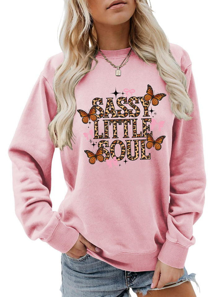Kvinnors sweatshirt med konstnärlig fjärilsdesign Mirla-Eva Jonsson