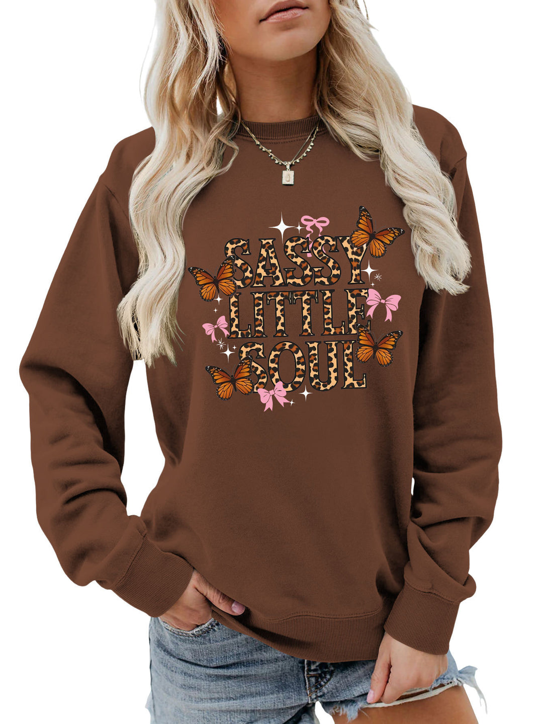 Kvinnors sweatshirt med konstnärlig fjärilsdesign Mirla-Eva Jonsson