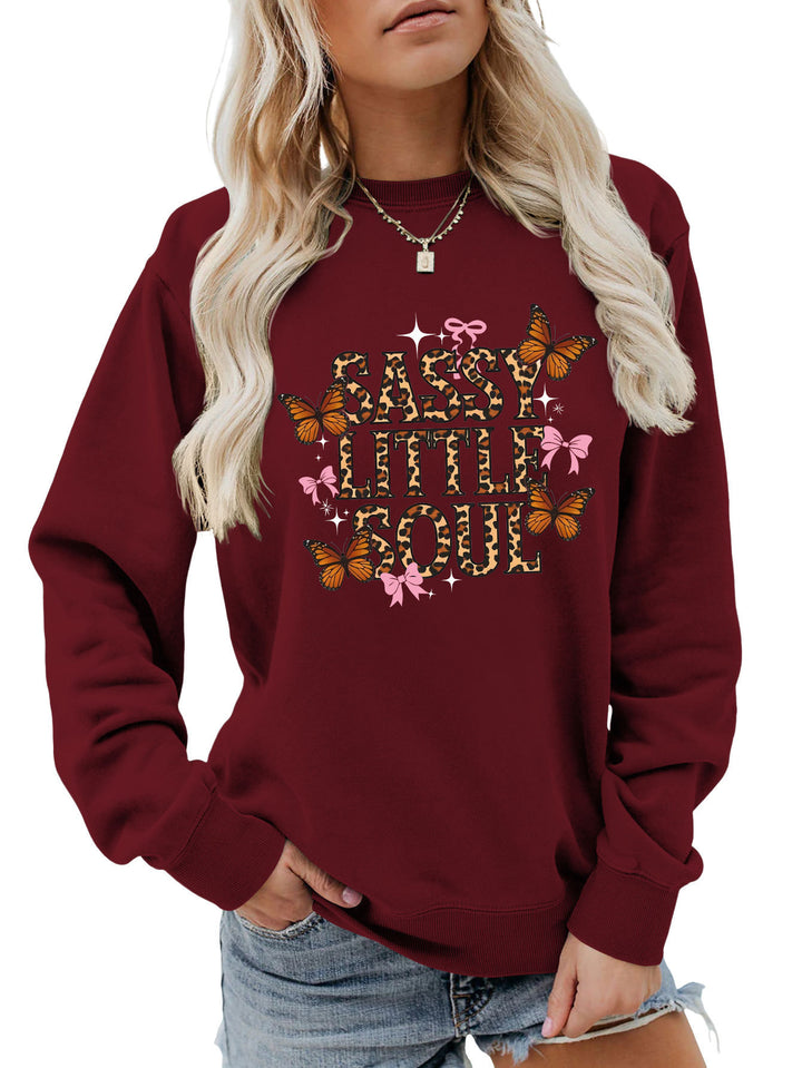 Kvinnors sweatshirt med konstnärlig fjärilsdesign Mirla-Eva Jonsson