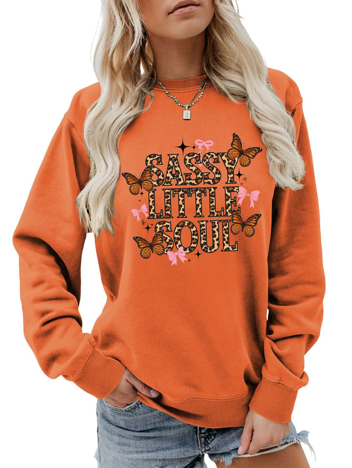 Kvinnors sweatshirt med konstnärlig fjärilsdesign Mirla-Eva Jonsson