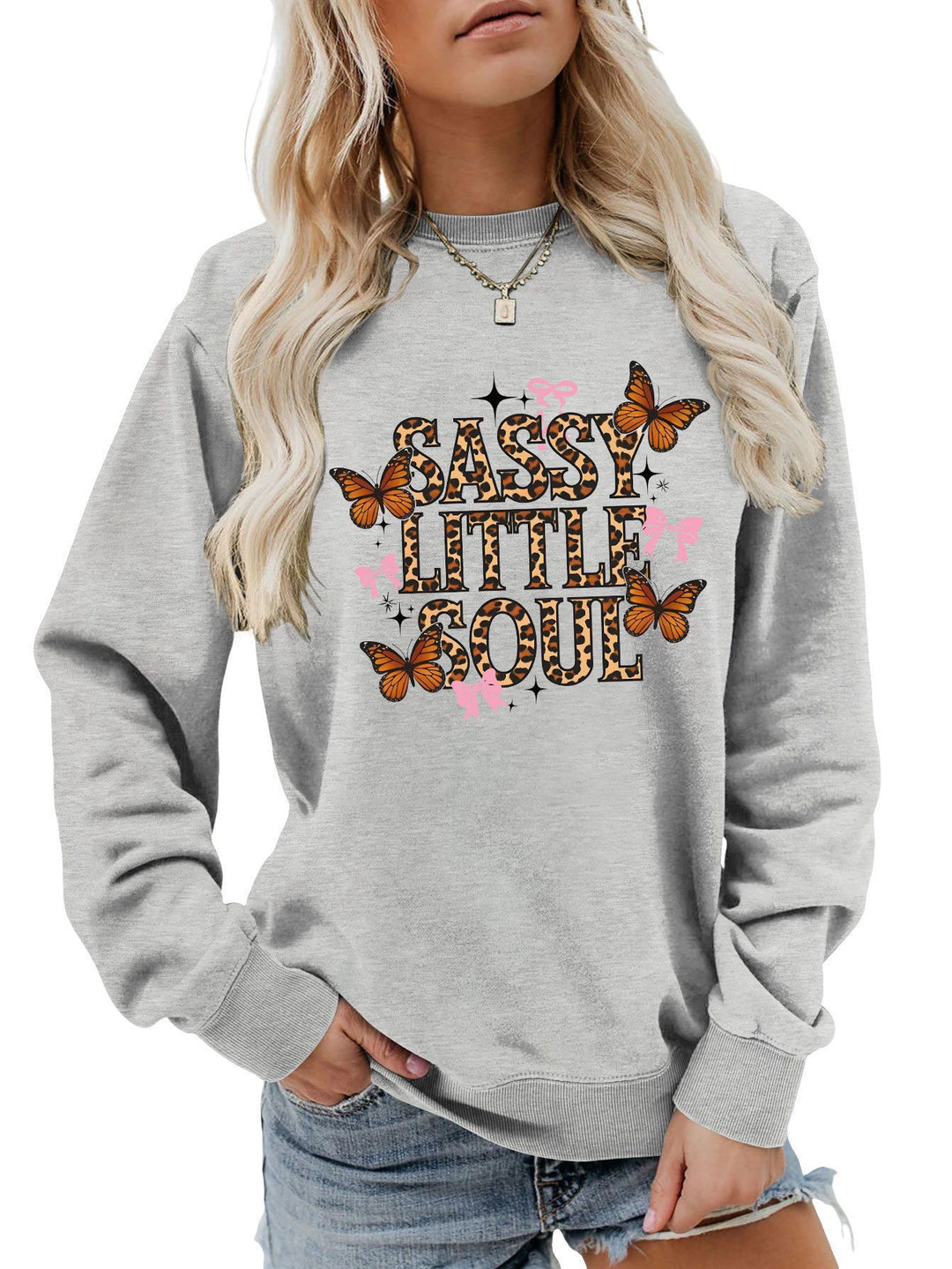 Kvinnors sweatshirt med konstnärlig fjärilsdesign Mirla-Eva Jonsson