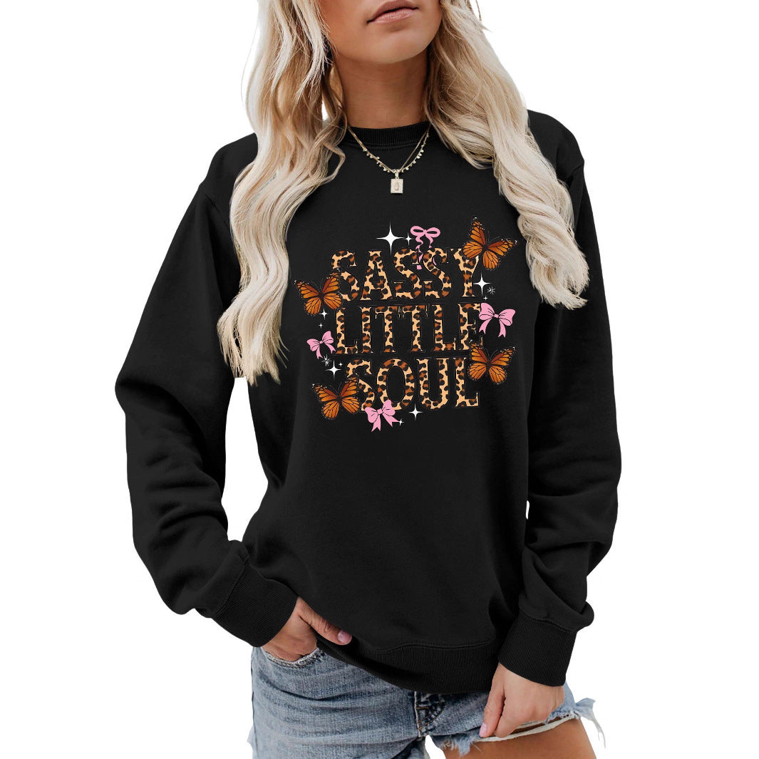 Kvinnors sweatshirt med konstnärlig fjärilsdesign Mirla-Eva Jonsson