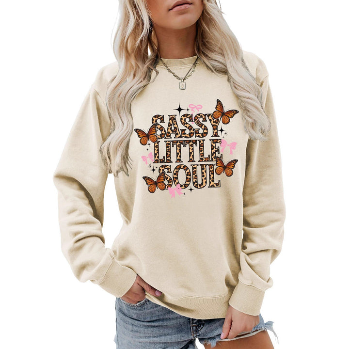 Kvinnors sweatshirt med konstnärlig fjärilsdesign Mirla-Eva Jonsson