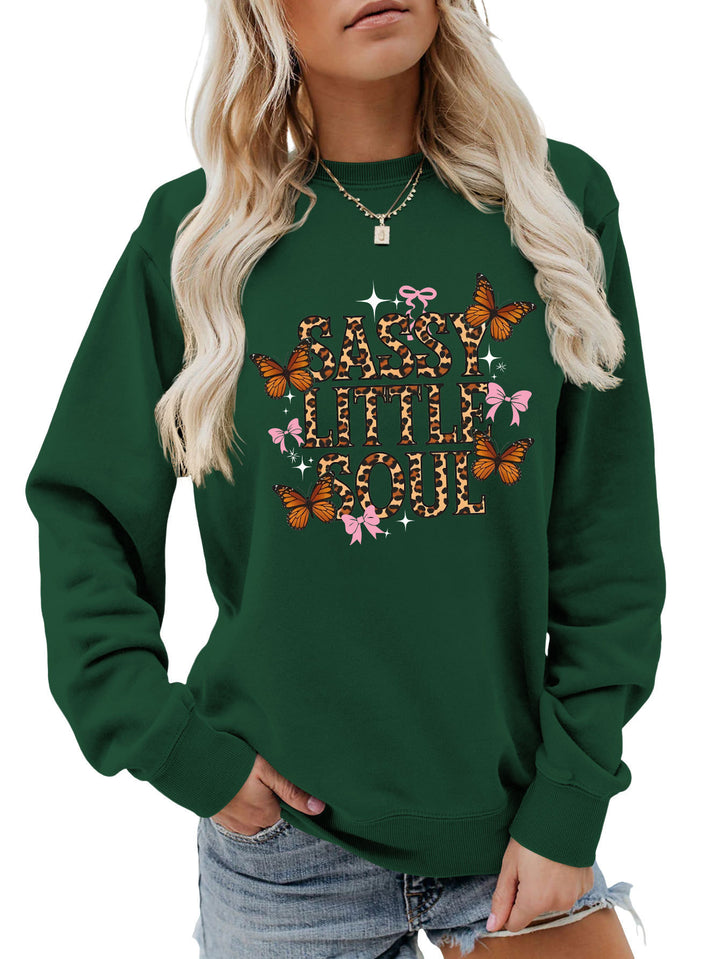Kvinnors sweatshirt med konstnärlig fjärilsdesign Mirla-Eva Jonsson