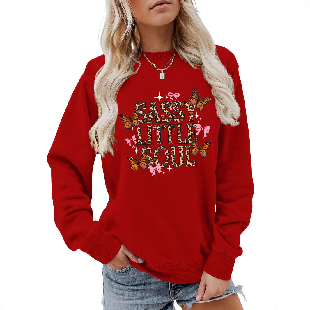 Kvinnors sweatshirt med konstnärlig fjärilsdesign Mirla-Eva Jonsson