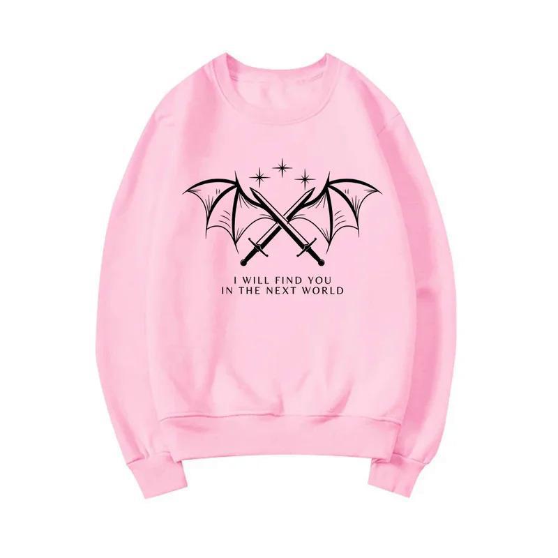 Kvinnors sweatshirt med konstnärlig grafisk design och inspirerande text Mirla-Eva Jonsson