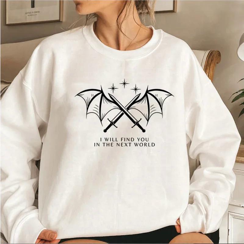 Kvinnors sweatshirt med konstnärlig grafisk design och inspirerande text Mirla-Eva Jonsson