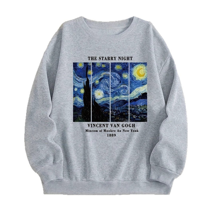 Kvinnors sweatshirt med konstnärligt Van Gogh-motiv och modern tryck Mirla-Eva Jonsson