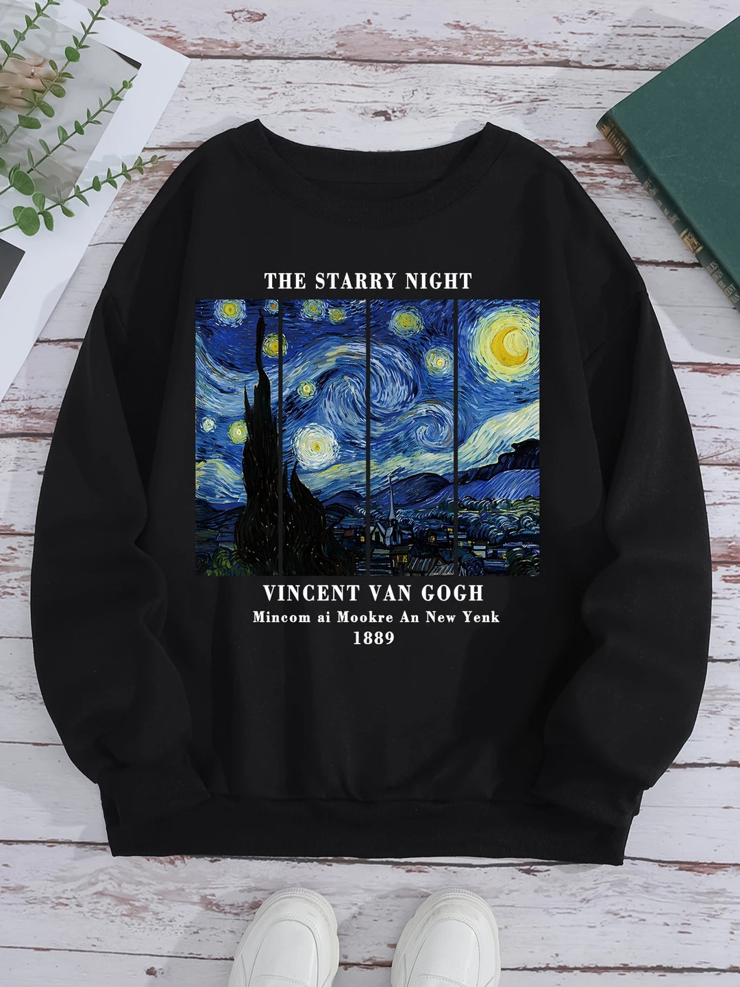 Kvinnors sweatshirt med konstnärligt Van Gogh-motiv och modern tryck Mirla-Eva Jonsson