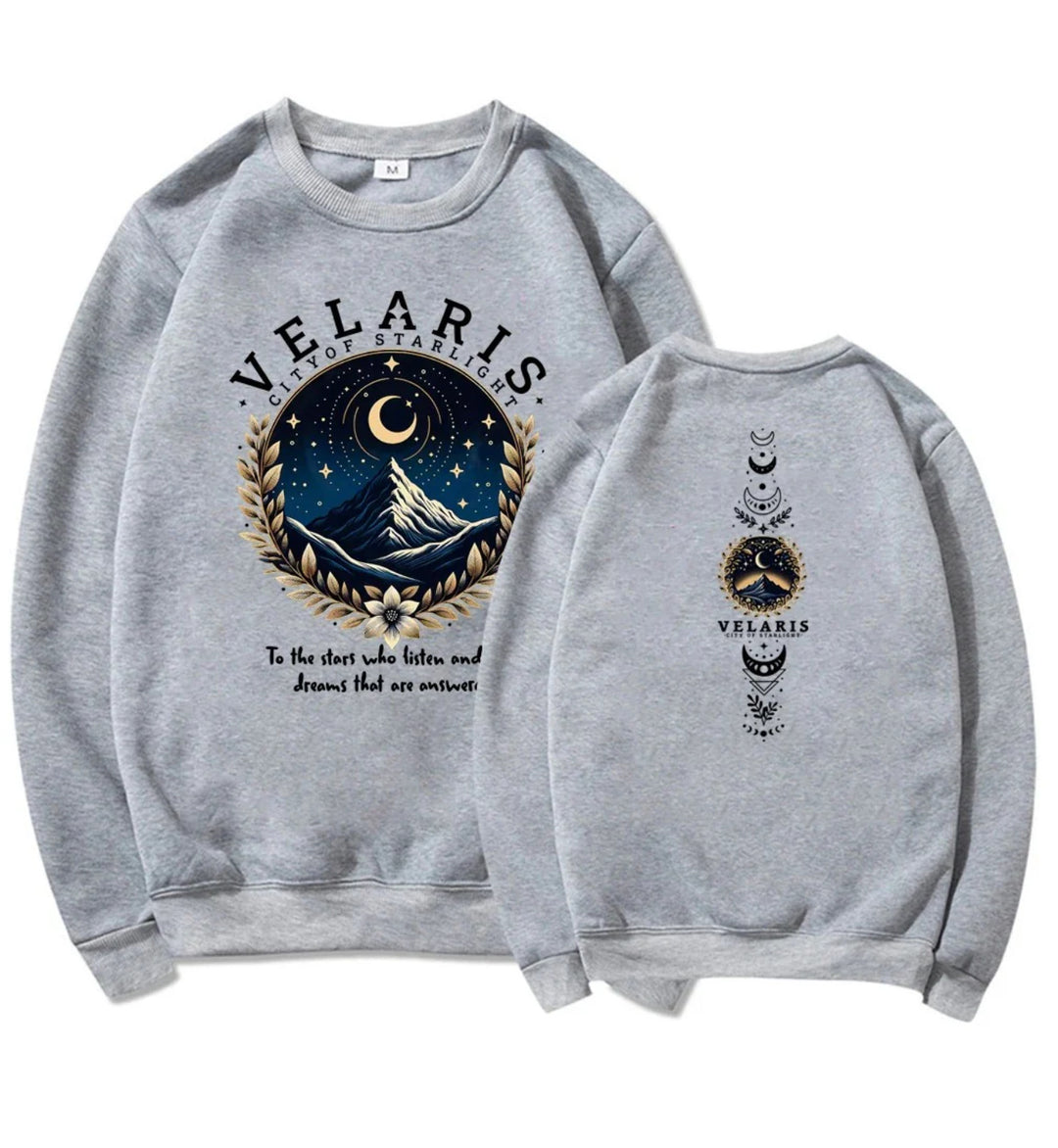 Kvinnors sweatshirt med konstnärligt motiv av natthimlen Mirla-Eva Jonsson