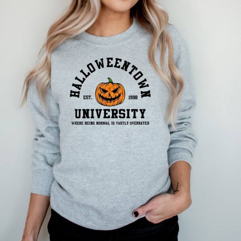 Kvinnors sweatshirt med kreativ Halloween-design och bekväm passform Mirla-Eva Jonsson