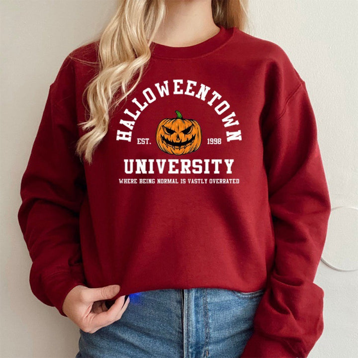 Kvinnors sweatshirt med kreativ Halloween-design och bekväm passform Mirla-Eva Jonsson