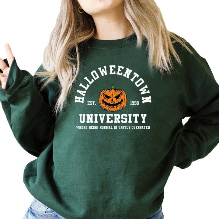 Kvinnors sweatshirt med kreativ Halloween-design och bekväm passform Mirla-Eva Jonsson