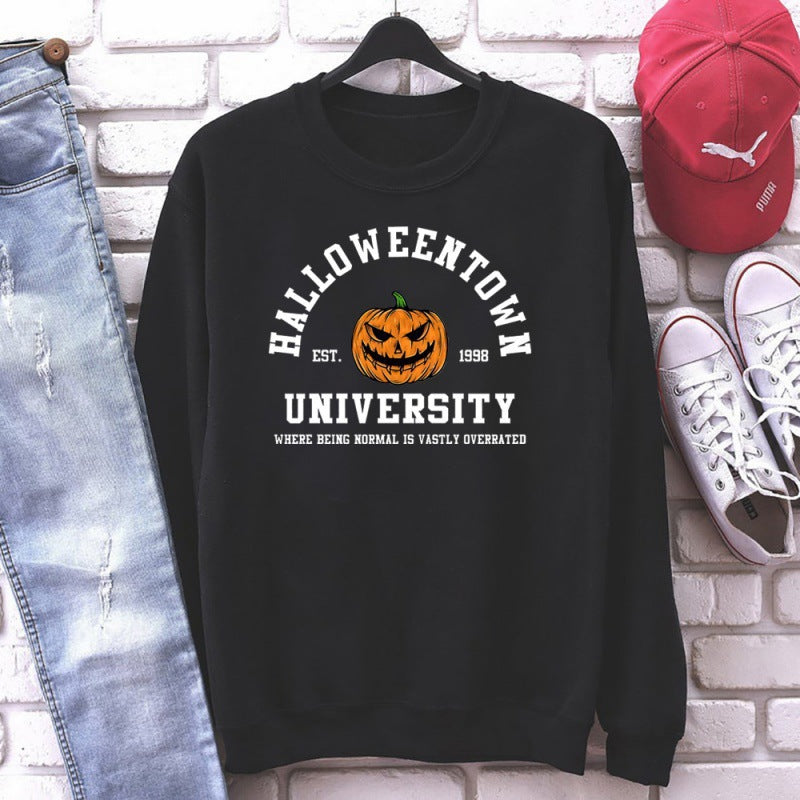 Kvinnors sweatshirt med kreativ Halloween-design och bekväm passform Mirla-Eva Jonsson