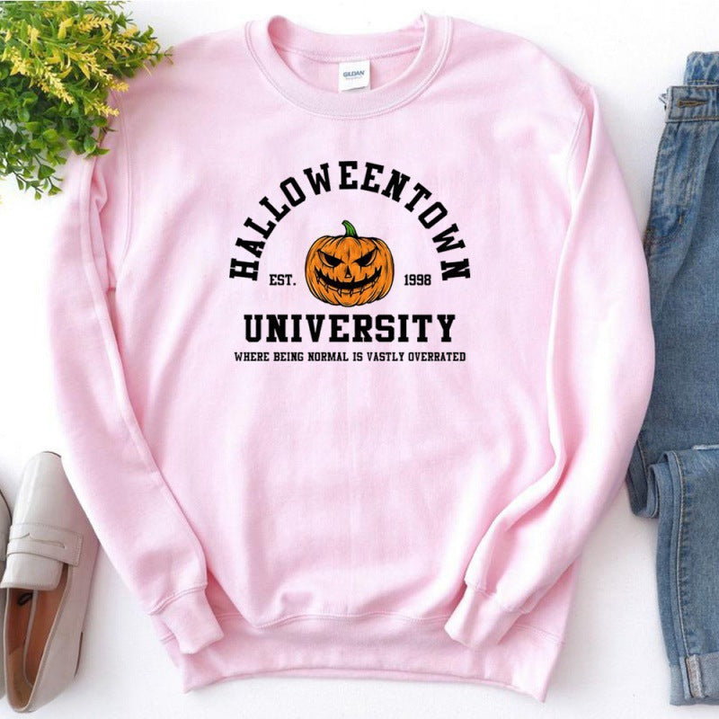 Kvinnors sweatshirt med kreativ Halloween-design och bekväm passform Mirla-Eva Jonsson