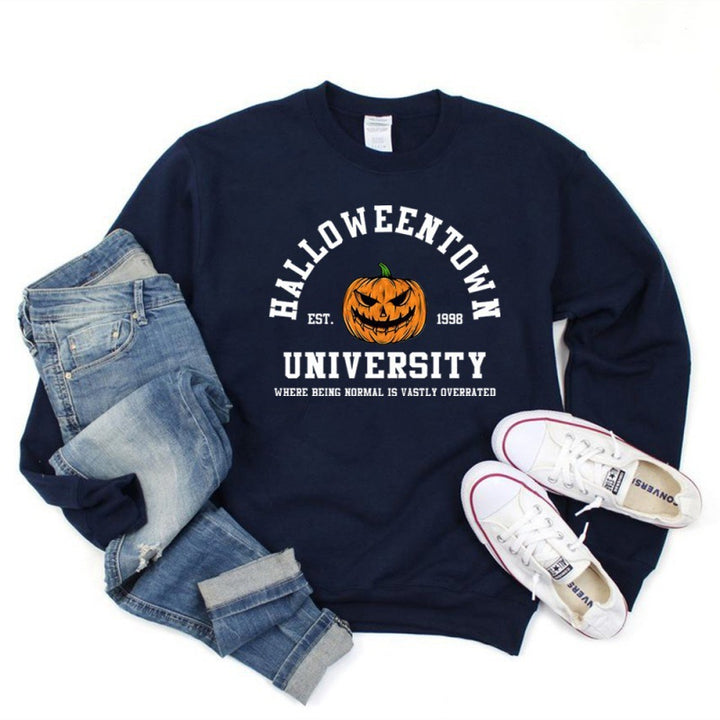Kvinnors sweatshirt med kreativ Halloween-design och bekväm passform Mirla-Eva Jonsson
