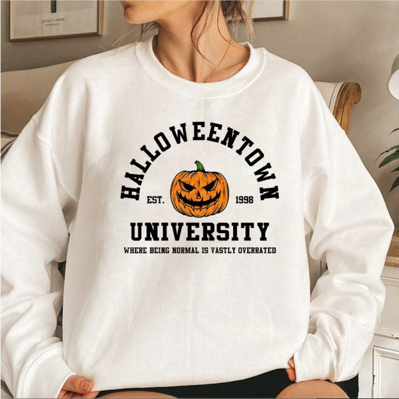 Kvinnors sweatshirt med kreativ Halloween-design och bekväm passform Mirla-Eva Jonsson