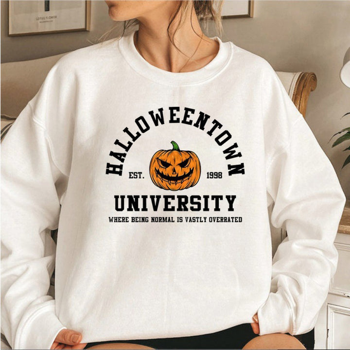 Kvinnors sweatshirt med kreativ Halloween-design och bekväm passform Mirla-Eva Jonsson