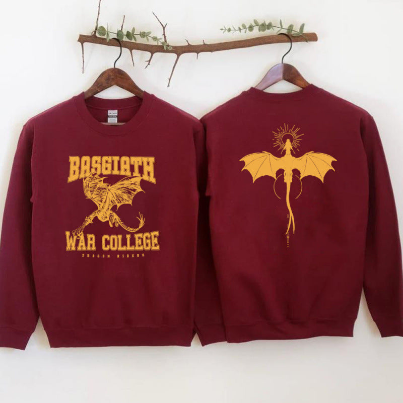 Kvinnors sweatshirt med kreativ drakmotiv och unik colledesign Mirla-Eva Jonsson