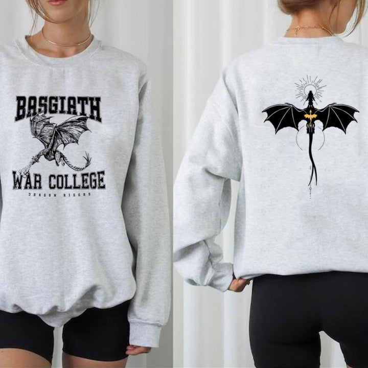 Kvinnors sweatshirt med kreativ drakmotiv och unik colledesign Mirla-Eva Jonsson
