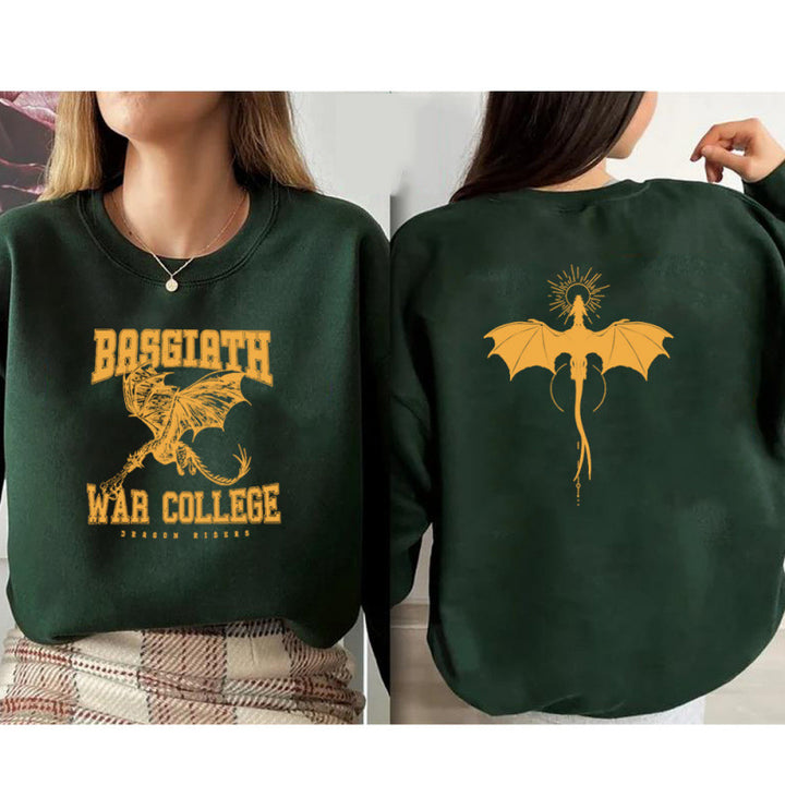 Kvinnors sweatshirt med kreativ drakmotiv och unik colledesign Mirla-Eva Jonsson