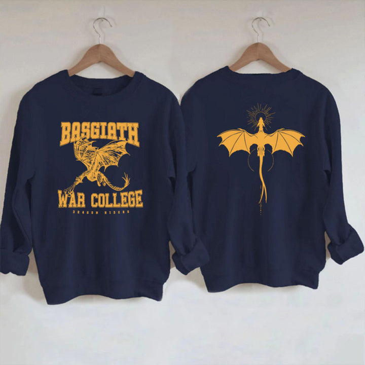 Kvinnors sweatshirt med kreativ drakmotiv och unik colledesign Mirla-Eva Jonsson