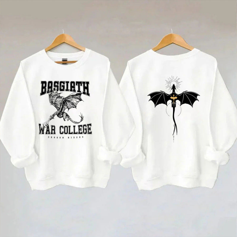 Kvinnors sweatshirt med kreativ drakmotiv och unik colledesign Mirla-Eva Jonsson