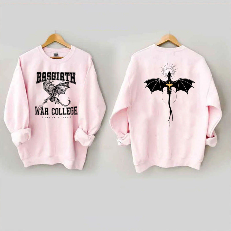 Kvinnors sweatshirt med kreativ drakmotiv och unik colledesign Mirla-Eva Jonsson