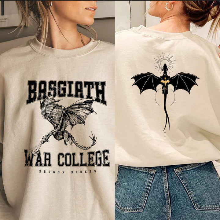 Kvinnors sweatshirt med kreativ drakmotiv och unik colledesign Mirla-Eva Jonsson